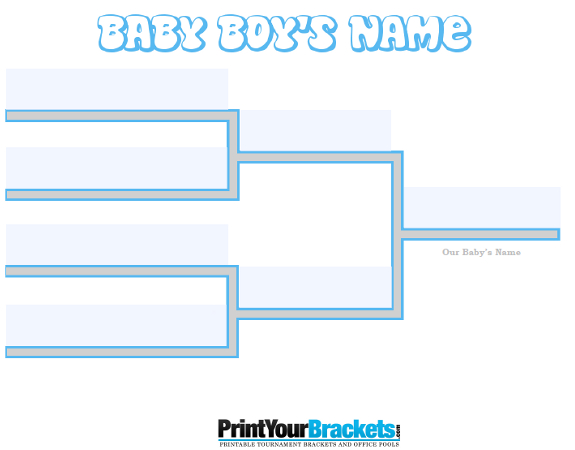 Fillable 4 Name Baby Boy Bracket