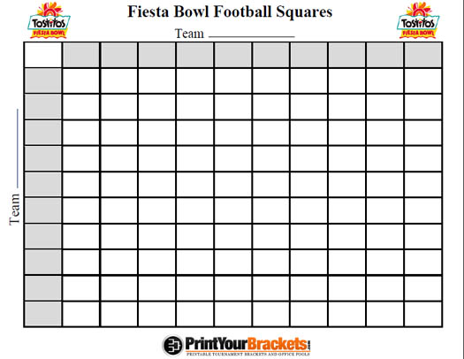 Printable Fiesta Bowl Football Squares