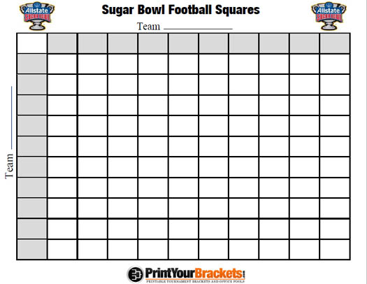 Printable Sugar Bowl Football Squares