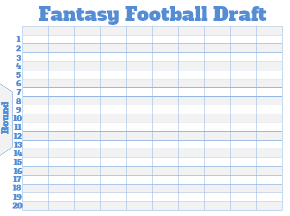 Free Large Fantasy Football Draft Board
