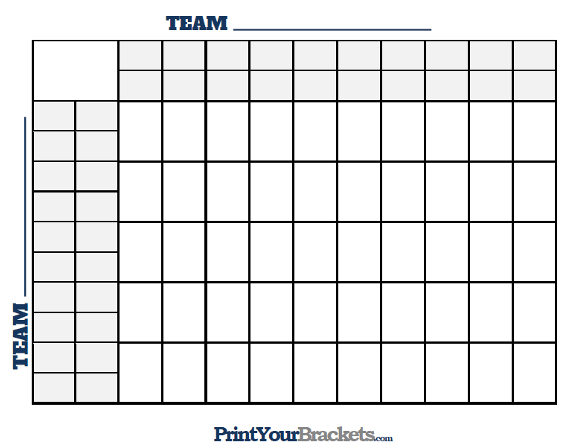 50 Square Grid with Halftime Lines