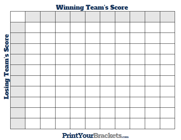 Printable March Madness Squares 100 boxes