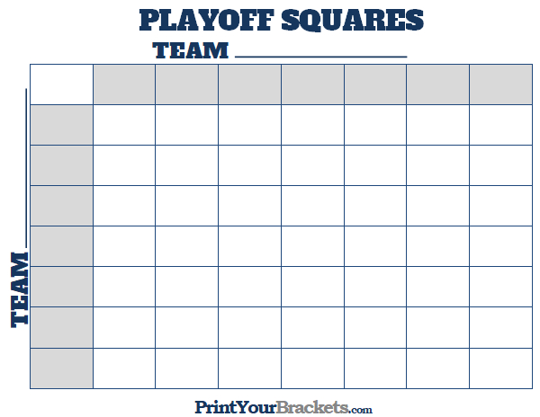 Printable NFL Playoff Squares 