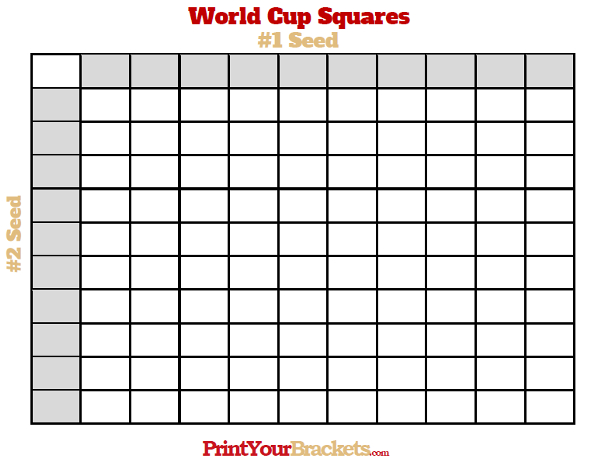 Printable World Cup Squares Grid Pool