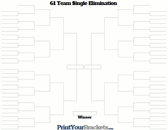 61 Team Single Elimination Bracket