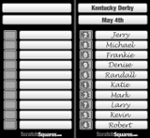 10 Line Kentucky Derby Strip Cards