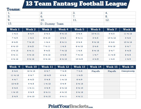 fantasy football schedule creator