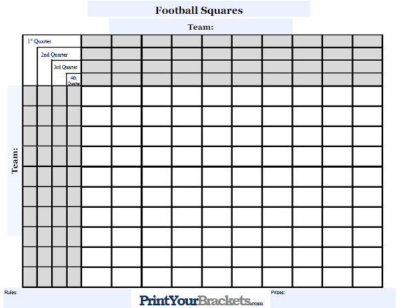 Customizable Football Squares - Customize Your Square Grid Pool