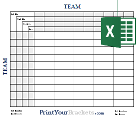 Excel 50 Square Quarter Line Super Bowl Grid