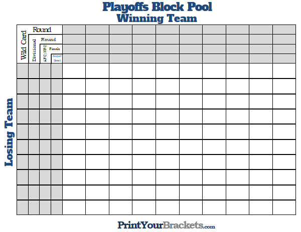 Printable NFL Playoffs Block Pool