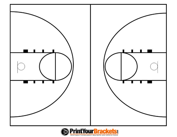 Free Printable Basketball Court Template - Printable Templates Free