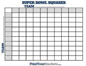 Super Bowl Squares Sheet