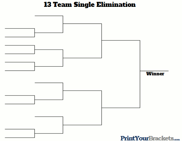 print your brackets 13 team double elimination