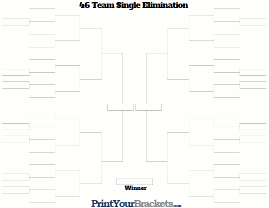 46 Team Single Elimination Bracket